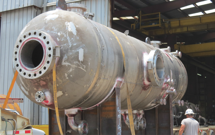 Figure 5. This 316 stainless separator is the first to be used offshore in place of a clad vessel 